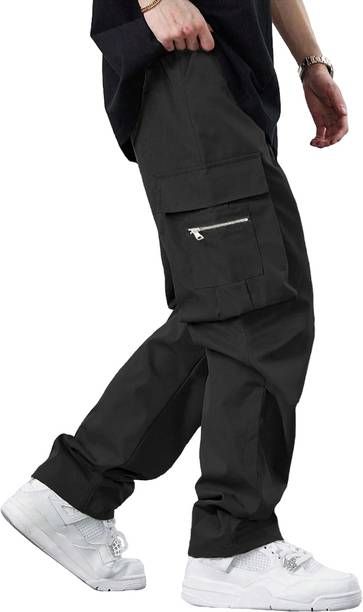 EyeBogler Men Regular Fit Black Cotton Blend Trousers