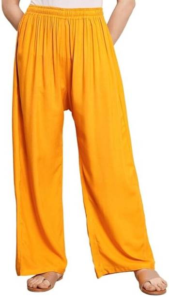 CREATIVE Regular Fit Women Yellow Trousers