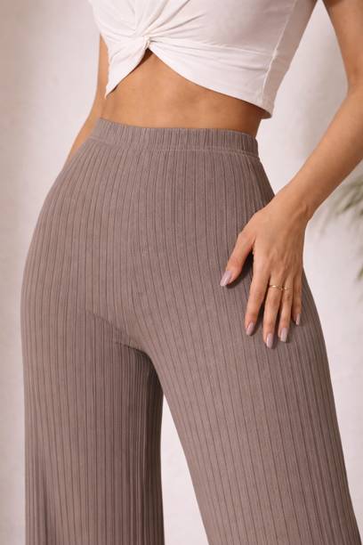 Women Relaxed Multicolor Lycra Blend Trousers