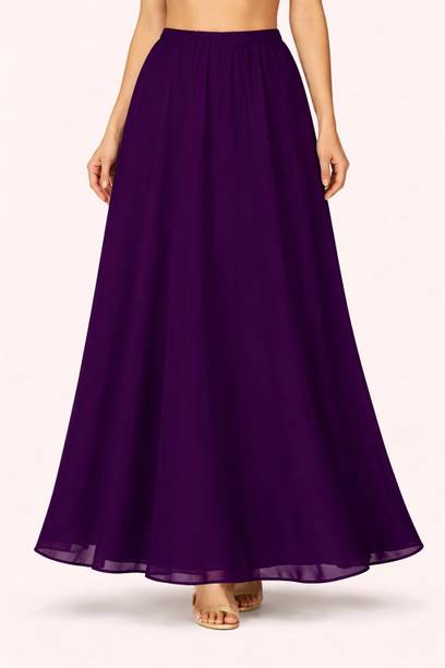 Women Loose Fit Purple Georgette Trousers