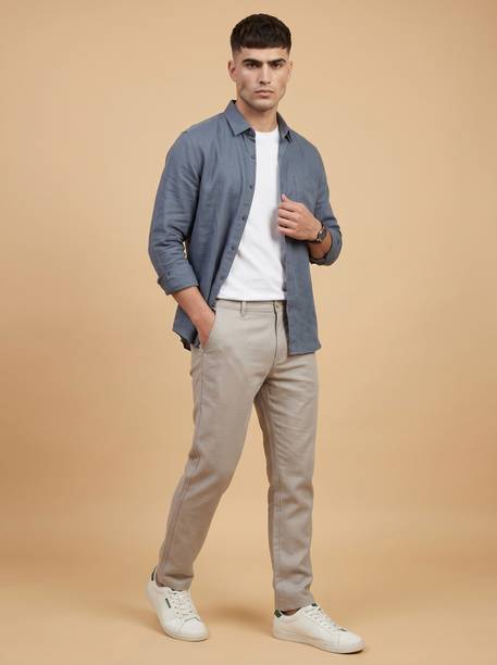 Pointer Slim Fit Men Beige Trousers