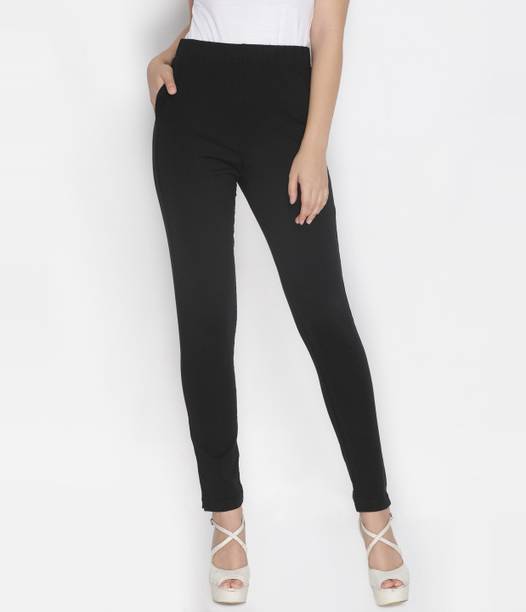 Women Slim Fit Black Cotton Blend Trousers