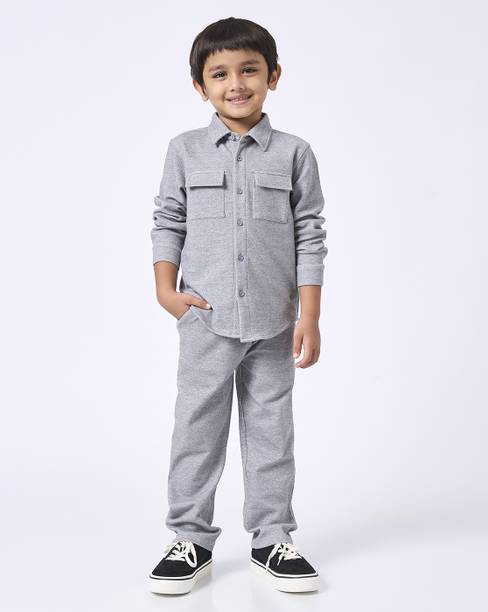 Boys Grey Pure Cotton Trousers