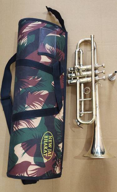 new jaibharat musicals trumpet bb nd(nadirali) model gold with army bag Bb Trumpet