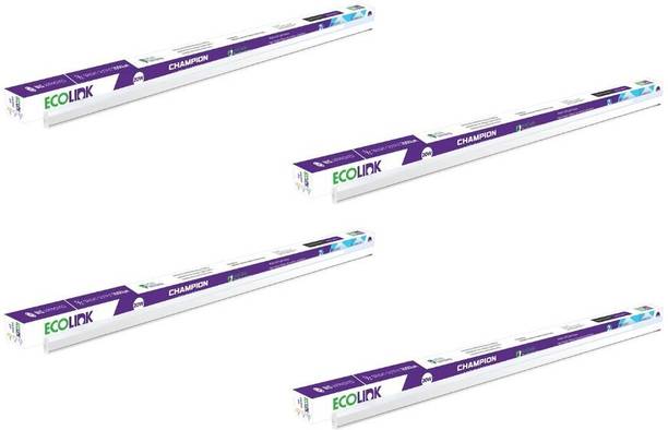 EcoLink EcoLink Champion Compact 4-ft Batten for Living Room & Bedroom 20 W 110.3 cm Tube Light White, Pack of 4