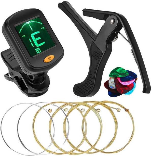 Urban Infotech Guitar Tuner LCD Display Digital Tuner With Guitar picks & Stainless String Manual Digital Tuner