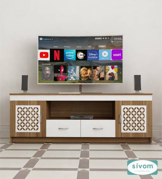 SIVOM Crafty Multipurpose TV Unit fits upto 55 inch with Storage Engineered Wood TV Entertainment Unit