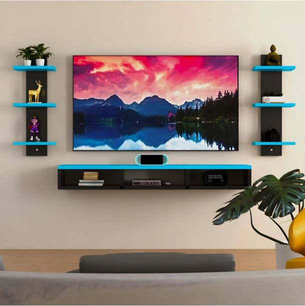 bhartiye enterprises Modern Entertainment Wall Mounted TV Stand with Storage Shelves Engineered Wood TV Entertainment Unit