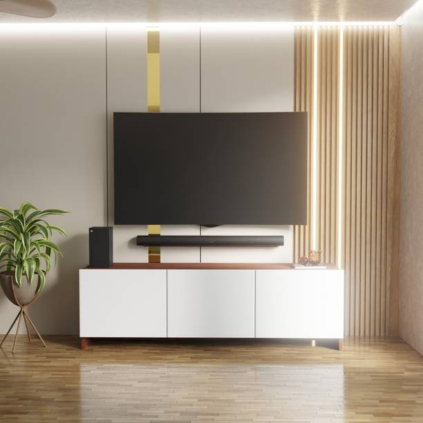 Flipkart Perfect Homes Modern 3 Door TV Cabinet for Living Room Bedroom with Closed Storage Cabinets Engineered Wood TV Entertainment Unit
