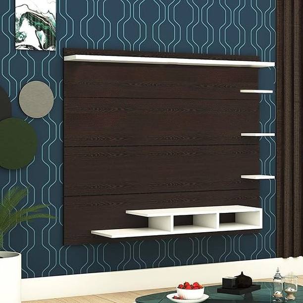 Odestar Wall-Mount TV Unit with PVC Wooden Panel & Storage Box | Fits TVs Up to 43 Inch Engineered Wood TV Entertainment Unit
