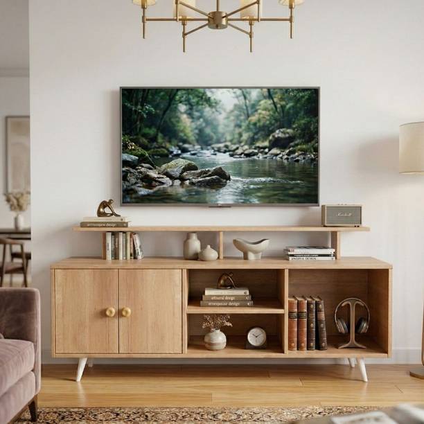 Spyder Craft Matte Finish TV Entertainment Unit Stand for Living Room Engineered Wood TV Entertainment Unit