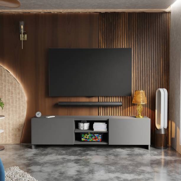Ansicraft Modern TV Cabinet for Living Room with Storage Shelves and Closed Cabinets Engineered Wood TV Entertainment Unit