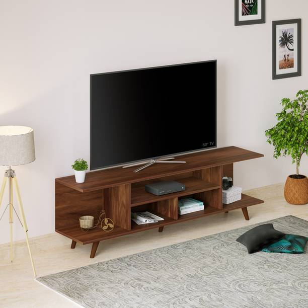 BLUEWUD Anatdol TV Unit Set Top Box Stand/TV Cabinet with Shelves for Living Room, 60" Engineered Wood TV Entertainment Unit