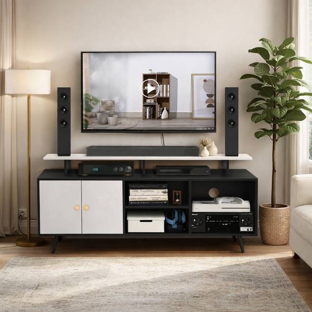 Spyder Home Decore Matte Finish TV Entertainment Unit Stand for Living Room Engineered Wood TV Entertainment Unit