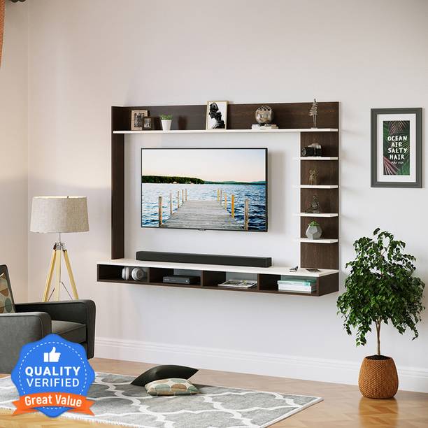 BLUEWUD Primax Grande TV Unit with Storage Shelves for Decor Display Upto 50 Inches Engineered Wood TV Entertainment Unit