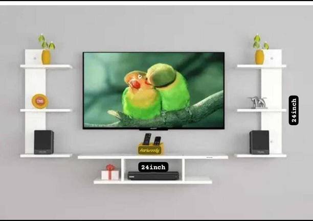 Aariwoody Futuristic Carving Engineered Wood TV Entertainment Unit