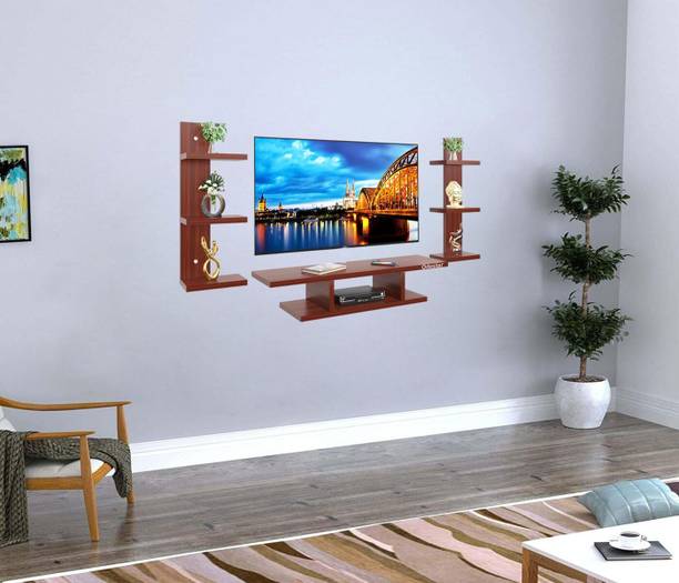 Adi Art Decore Tv Entertainment Unit Setup Box Stand Wall Mounting Decorative Shelf Solid Wood TV Entertainment Unit