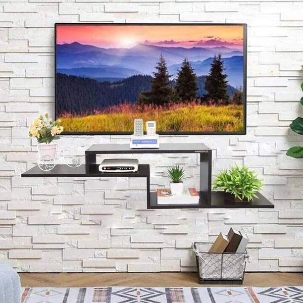 RIPPLEWUDS Wall Mount TV Entertainment Unit/with Set Top Box Stand/Tv Cabinate Engineered Wood TV Entertainment Unit