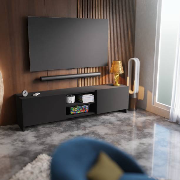 Flipkart Perfect Homes Modern TV Cabinet for Living Room with Storage Shelves and Closed Cabinets Engineered Wood TV Entertainment Unit