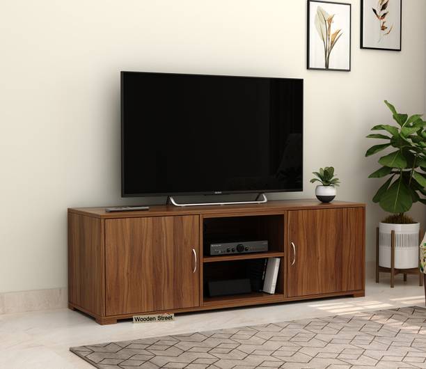 Wooden Street Carlos Wooden Tv Unit with Open Storage Engineered Wood TV Entertainment Unit