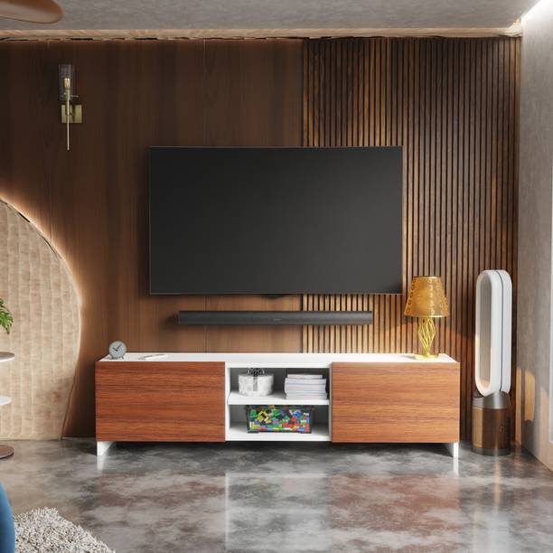 Flipkart Perfect Homes Modern TV Cabinet for Living Room with Storage Shelves and Closed Cabinets Engineered Wood TV Entertainment Unit
