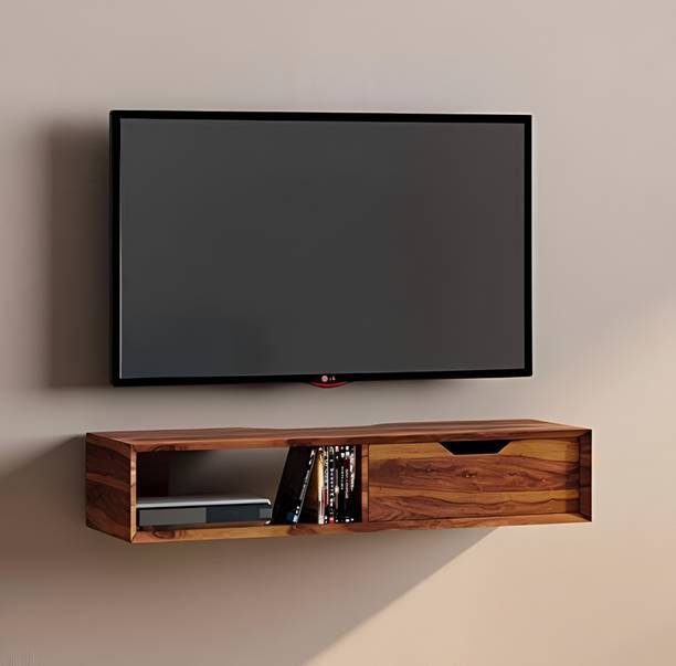 WOODEN VIBES Solid Wood TV Entertainment Unit