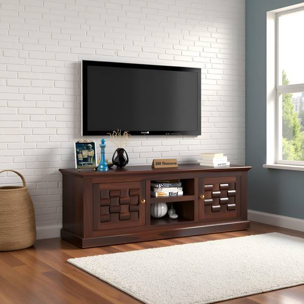 CRAFTWHIZ Tv Unit for Living Room Solid Wood TV Entertainment Unit