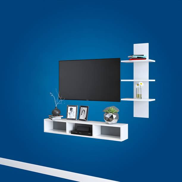 Livster Elegant MDF Entertainment Console With Ample Storage Shelves Engineered Wood TV Entertainment Unit