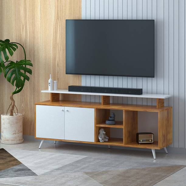Callas Modern TV Cabinet with Shelves & Storage | Set Top Box Stand & Display Unit | Engineered Wood TV Entertainment Unit