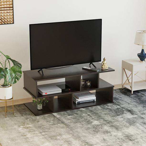 FURNEASER Cosco TV Table, LED Cabinet, Stand for 43" TV, Engineered Wood TV Entertainment Unit