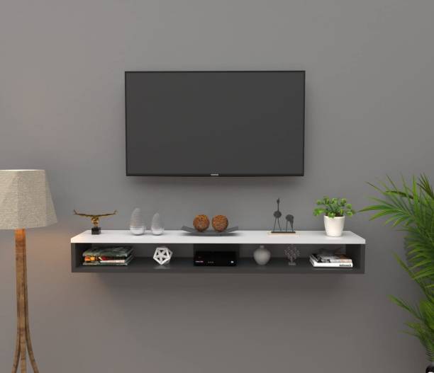 icrush Latest tv and entertainment unit perfect for 48 inches LED TV (White and black) Engineered Wood TV Entertainment Unit