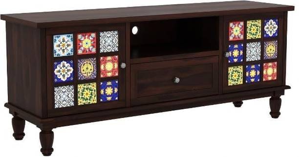 HARSHIKA ART Sheesham Wood TV Entertainment Unit With Door/ Drawer Storage For Living Room || Solid Wood TV Entertainment Unit