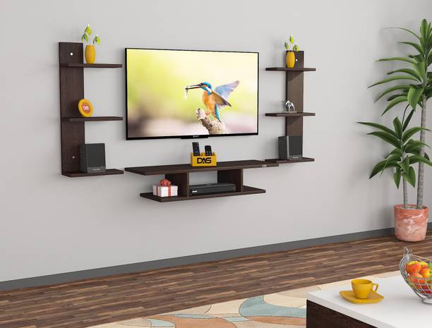 Das Dexter Tv Rack Set to Box Stand with Wall Shelves (Ideal for up to 43") Screen Engineered Wood TV Entertainment Unit
