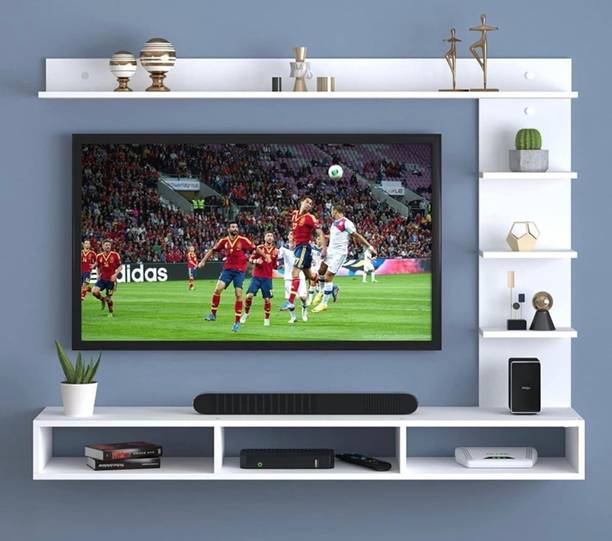 Artival Crafts Designer C-Shape TV Stand Wooden Entertainment Unit Wall Shelf Engineered Wood TV Entertainment Unit
