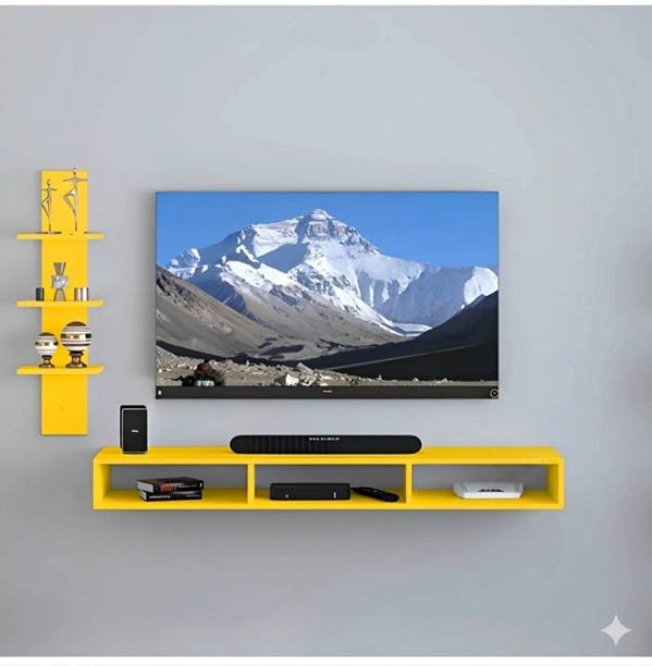 uniq aura Premium TV Entertainment Unit Wall Mounted TV Console Shelf with Decorative Engineered Wood TV Entertainment Unit