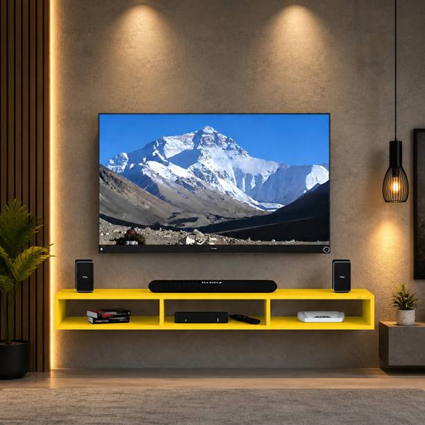 uniq aura Modren Wall Mounted Floating TV Entertainment Unit with Open Storage Shelf Engineered Wood TV Entertainment Unit