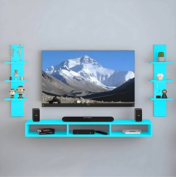 bhartiye enterprises Modern Entertainment Wall Mounted TV Stand with Storage Shelves Engineered Wood TV Entertainment Unit