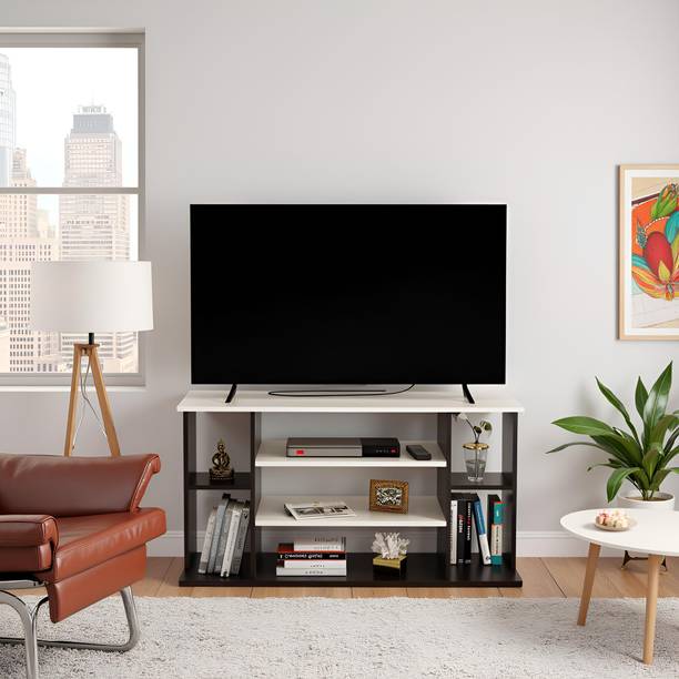 FURNEASER Mayeba TV Table, LED Cabinet, Stand 43", Engineered Wood TV Entertainment Unit
