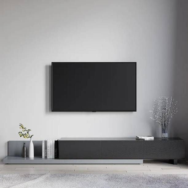 NG Decor Modern Extendable TV Stand Black and Gray Media Console with 3-Drawer Engineered Wood TV Entertainment Unit