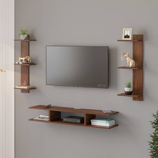 BLUEWUD Estoye Mini Multi Shelves Wall Mount TV Stand for Storage And Decor Display Engineered Wood TV Entertainment Unit