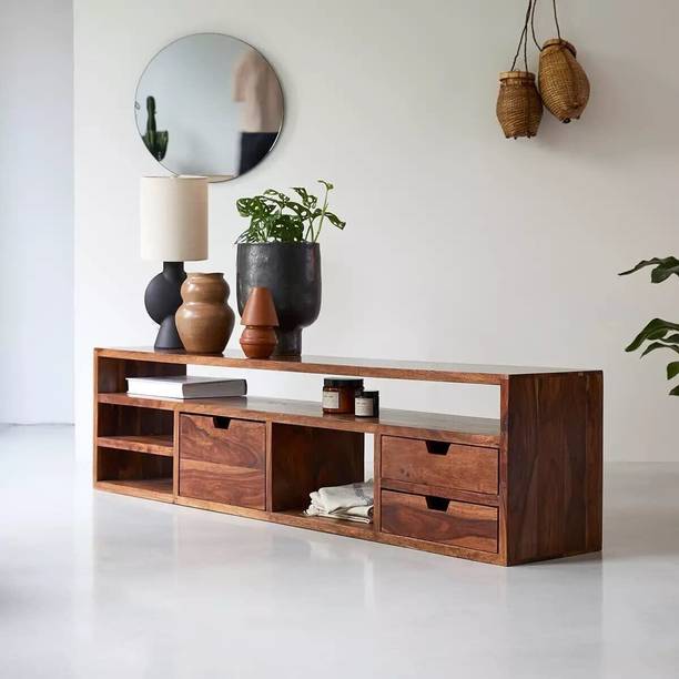 WOODSTAGE Sheesham Solid Wood TV Entertainment Unit