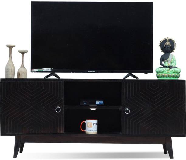rf royal finish Chez with 2 Doors & Shelves,Medium,floorProtector,PremiumPolish,SmoothEdges Solid Wood TV Entertainment Unit