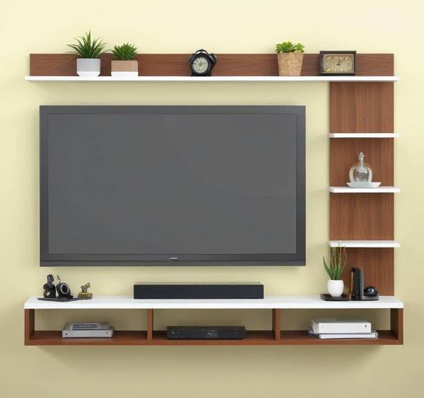 Artival Crafts C-Shape TV Unit | Wall Mounted TV Cabinet for Living Room Engineered Wood TV Entertainment Unit