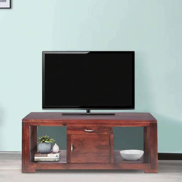 Wudniture Solid Sheesham Wood Entertainment Tv Unit For Living Room | Solid Wood TV Entertainment Unit
