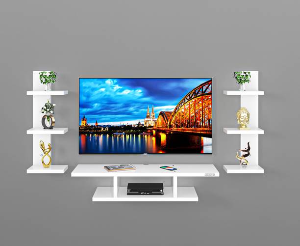 ERAWUD Setup Box Stand and Wall Shelf, Living Room (Up to 32 INCH TV) Engineered Wood TV Entertainment Unit