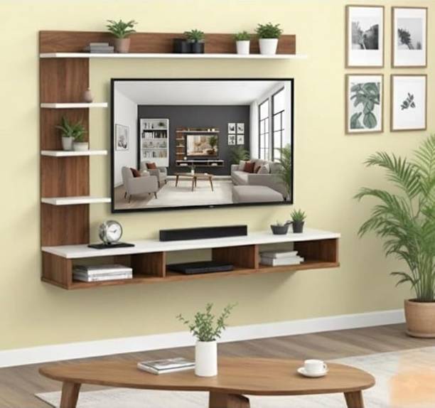 Vination Modern Wall-Mounted TV Entertainment Unit for Living Room Engineered Wood TV Entertainment Unit