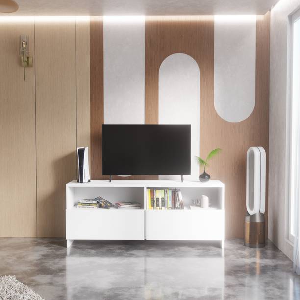 Ldaybug Modern Engineered Wood TV Unit with Open & Closed Storage for Living Room Engineered Wood TV Entertainment Unit