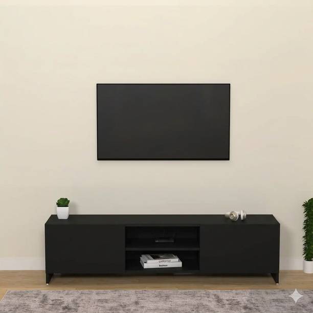 Spyder Craft TV Stand Cabinet with Storage, Open Display Shelves, Modern Living Room Design Engineered Wood TV Entertainment Unit