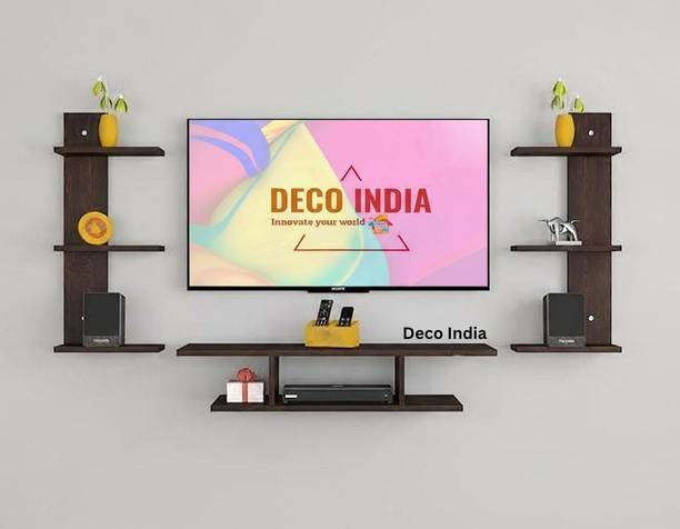 Deco India Modern Wall Mount with Wood TV Panel Stand, tv Cabinets Wenge for 24,32 inch Led Engineered Wood TV Entertainment Unit