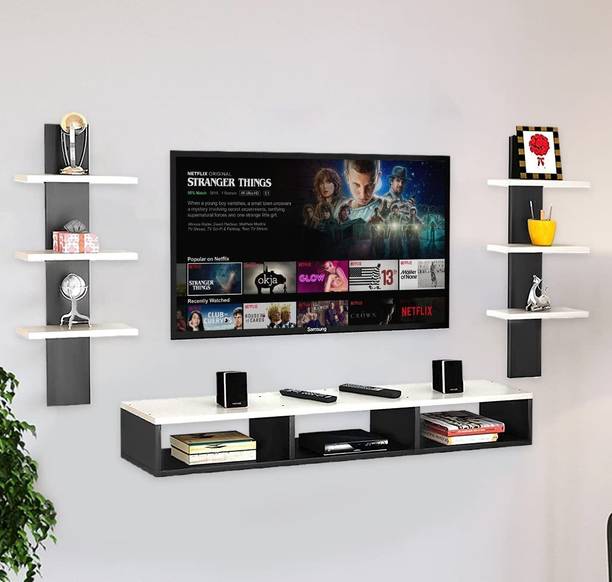 THESMARTCRAFTS Entertainment Unit/TV Cabinet with Rack for Set Top & Decorative Objects Engineered Wood TV Entertainment Unit